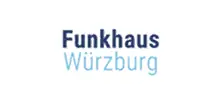 Funkhaus Würzburg Logo, innovatives Medienzentrum für Rundfunk und Fernsehen in Würzburg, Deutschland, moderne Veranstaltungshalle, Technik und Medienproduktion.