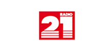 Radiostation logo Radio 21, Österreich, moderne Gestaltung, Medien, Unterhaltung, News, Musik, lokaler Sender, seit Jahren präsent.