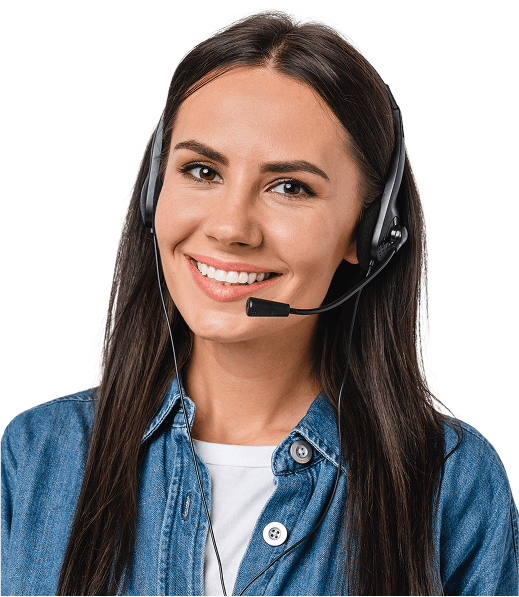 Professionelle Kundendienstmitarbeiterin mit Headset, freundlich und hilfsbereit, bereit für Kundenservice und Support.